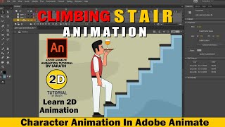 Climbing Stair Animation  Cartoon Character Animation  2D Tutorial By Sarath [upl. by Llenol]