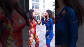 SHK TV Spider Girl tát Iron Girl 😨 Spider Girl slaps Iron Girl shorts spiderman [upl. by Desdamonna]