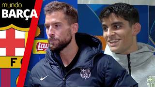 Reacciones de IÑIGO MARTÍNEZ MVP y GERARD MARTÍN tras la victoria del Barça sobre el Estrella Roja [upl. by Eniamat]