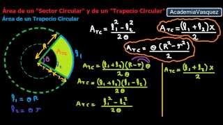 Área de un Sector Circular y de un Trapecio Circular [upl. by Llednahs]