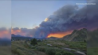 Wapiti Fire doubles in size overnight prompts evacuations [upl. by Eceined]