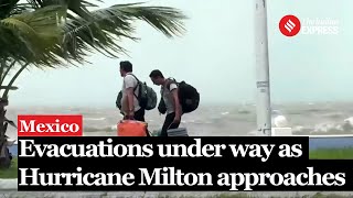 Mexico Hurricane Hundreds Evacuated from Holbox Island as Hurricane Milton Approaches [upl. by Ahsema]