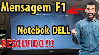 Como Desabilitar Mensagem de F1 Notebook DELL SUPER FÁCIL [upl. by Aziul]