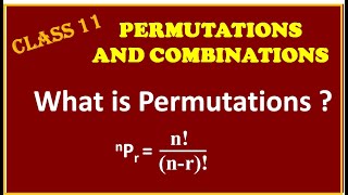 PERMUTATIONS amp COMBINATIONS  What is Permutations  nPr [upl. by Sherourd634]