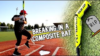 BREAKING IN A COMPOSITE BASEBALL BATgone wrong [upl. by Haduhey600]