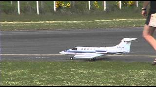 Kyosho RC Lear Jet crash [upl. by Akinam265]