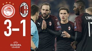 Highlights Olympiacos 31 AC Milan  Matchday 6 Group F Europa League 201819 [upl. by Zachary76]