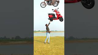 Scooter bike vs my cycle catching funny vfx magic video [upl. by Prebo]