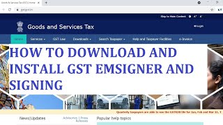 HOW TO DOWNLOAD AND INSTALL GST EMSIGNER [upl. by Nosretep]