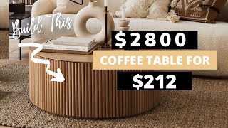 DIY FLUTED COFFEE TABLE on a budget  Luxe For Less [upl. by Roinuj286]