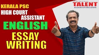 Kerala PSC English Descriptive for High Court Assistant Exam 2018  ESSAY WRITING [upl. by Oruntha]