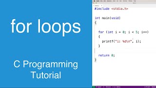 for loops  C Programming Tutorial [upl. by Ahsead375]