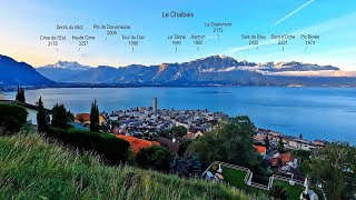 Panorama vom Genfersee und Le Chablais  vom Parkplatz Le Pertit A9 ob Montreux  Region Genfersee [upl. by Schafer]