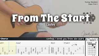 From The Start  Laufey  Fingerstyle Guitar  TAB  Chords  Lyrics [upl. by Allerus]