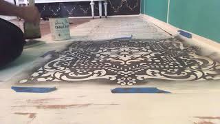 How to Paint a Floor with Chalk Paint® Part 1 Painting amp Stenciling [upl. by Jaworski654]