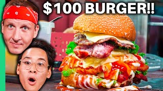 2 Burger VS 100 Burger LUXURIOUS Burger Experience [upl. by Sialac]