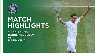 Daniil Medvedev vs Marin Cilic  Third Round Highlights  Wimbledon 2021 [upl. by Ennej]