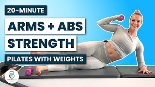 Arms  Abs Pilates Workout with Weights  20 Minutes  Day 1 [upl. by Ayhay]