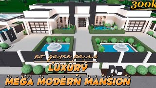 No Gamepass Luxury Mega Modern Mansion300kBloxburgTourSnow Blush [upl. by Onairpic889]