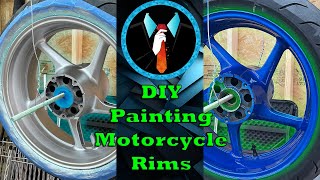 DIY Painting Motorcycle Rims [upl. by Assilav749]