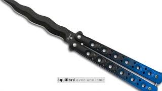 Couteau papillon balisong 23cm lame design ALBAINOX [upl. by Takara532]