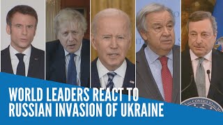 World leaders react to Russian invasion of Ukraine [upl. by Ceevah]