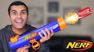 NERF COCA COLA GRENADE  ROCKET LAUNCHER MOD EXTREME NERF MOD TOY MOD INSANELY AWESOME [upl. by Nimajneb]