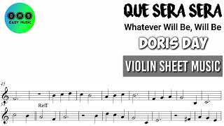 Karaoke  Que Sera Sera  Doris Day  Violin Sheet Music [upl. by Malka]