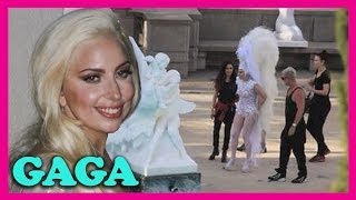 Lady Gaga Films quotGUYquot Music Video at Hearst Castle Whats Up With Gaga [upl. by Irehs89]