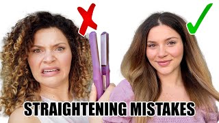 HAIR STRAIGHTENING STYLING MISTAKES YOURE PROBABLY MAKING  HOW TO AVOID HEAT DAMAGE [upl. by Niple]