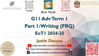 11Adv Part 1 Writing  FRQ  EoT1  Exponential log rational normal curve trig  Q1Q5  11A [upl. by Lavella]