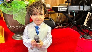 Eli was patiently waiting to see if his Pop Pop was going to let him sing with the Praise Team 😁 [upl. by Vetter828]