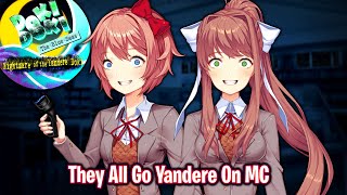 They All Go Yandere On MCDDLC Blue Seas Nightmare of the Yandere Doki MOD [upl. by Eetnuahs]