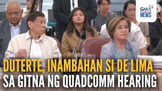 Dating Pangulong Duterte inambahan si De Lima  GMA Integrated News [upl. by Iderf]