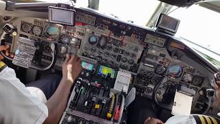 FlySax DC914 5YSAZ Flightdeck Takeoff from Mombasa [upl. by Kessiah]