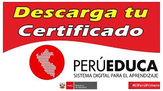 Como descargar CERTIFICADO PERUEDUCA [upl. by Nanreik]