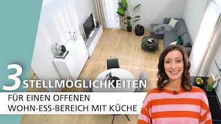 Offener WohnEssbereich mit Küche  3 Stellmöglichkeiten  How to  INTERIYEAH [upl. by Claudia]