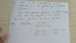 Numerical on Software reliability  MTBF  MTTR  Failure Time  Repair Time  Computer Science [upl. by Drew]