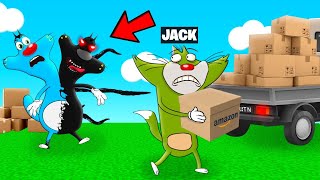 Roblox Oggy Scared From The Horible Monster With Jack In Moving Day Story [upl. by Hgielah]