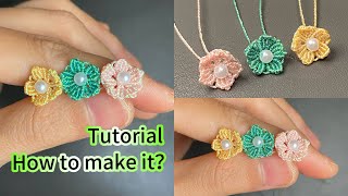 Braiding a beautiful small flower detailed tutorial diy braid handmade flowermaking tutorial [upl. by Sorce23]