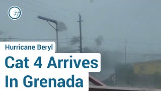 Beryl arrives in Carriacou Grenada [upl. by Boaten]