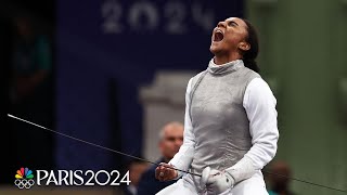 Lauren Scruggs bests World No 1 Arianna Errigo in MAJOR fencing upset  Paris Olympics  NBC Sports [upl. by Windzer]