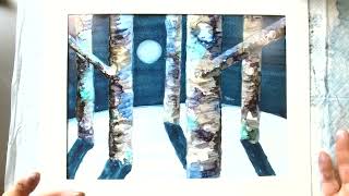 Frosty Birches Overview of this new alcohol ink online class [upl. by Ridan647]