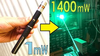 Crazy eBay green laser pointer mod 1mW to 1400mW [upl. by Arette]