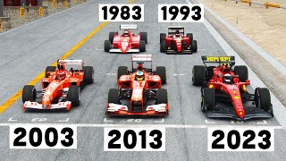 Ferrari F1 2023 vs Ferrari F1 839320032013  40 YEARS OF EVOLUTION  Monza [upl. by Susie]