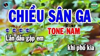 Karaoke Chiều Sân Ga Tone Nam Nhạc Sống Bolero Chuẩn  Cẩm Tiên Organ [upl. by Nodarse]