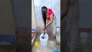 Long hair cleaning in fresh water 💆🏻‍♀️ shorts trending hairstyle haircare haircare youtube [upl. by Tesil]