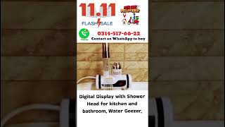 Digital Display with Shower Head for kitchen and bathroom Water Geyser watergeyser [upl. by Balfore691]