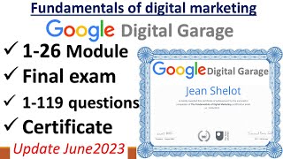 Fundamentals of Google digital Marketing126 module final exam certificate  test passed 100 [upl. by Ailedroc364]