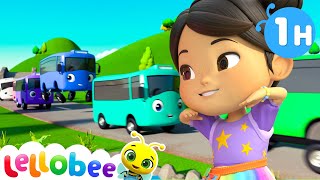 10 Little Buses 🌻Lellobee City Farm  Kids Playhouse Song Mix [upl. by Felise64]